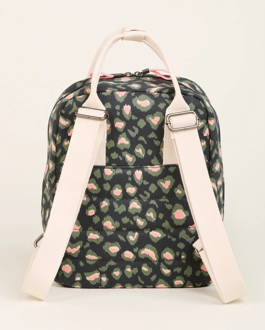 Brakeburn Khaki Leopard Print Classic Backpack - Charcoal