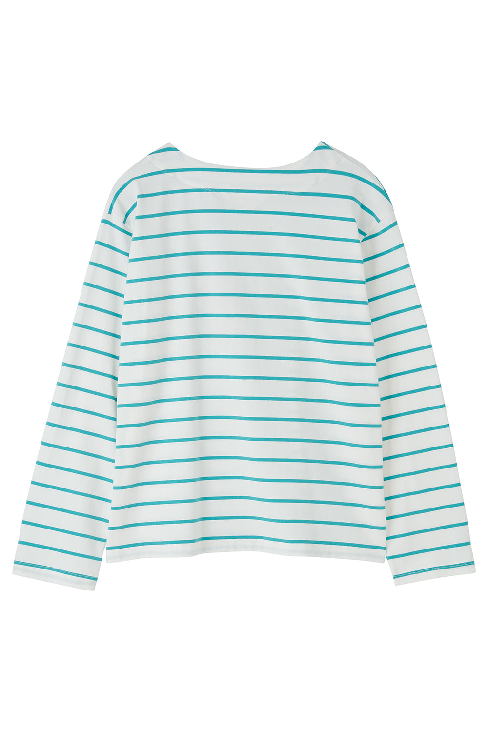Lighthouse Womens Causeway II Long Sleeve Breton Top - Soft Teal Stripe