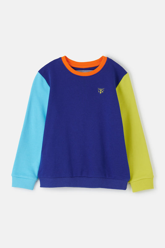 Lighthouse Kids Finn Jersey Sweatshirt - Blue / Navy / Lime