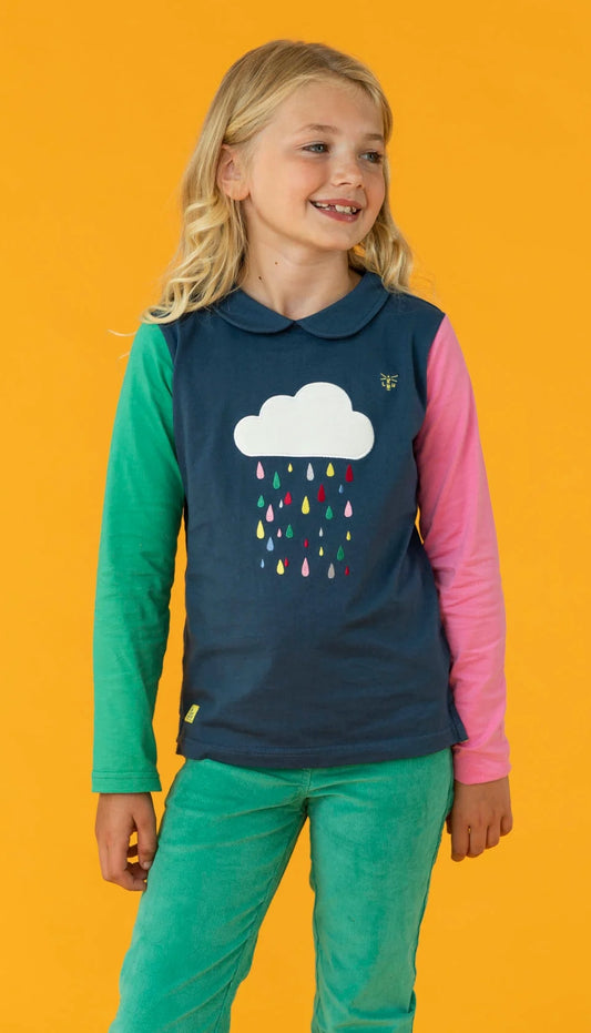 Lighthouse Kids Emmie Jersey Top - Raindrop Applique