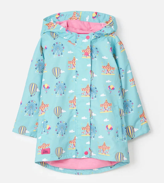 Lighthouse Kids 'Olivia' Waterproof Jacket - Blue Fairground / Carnival Print