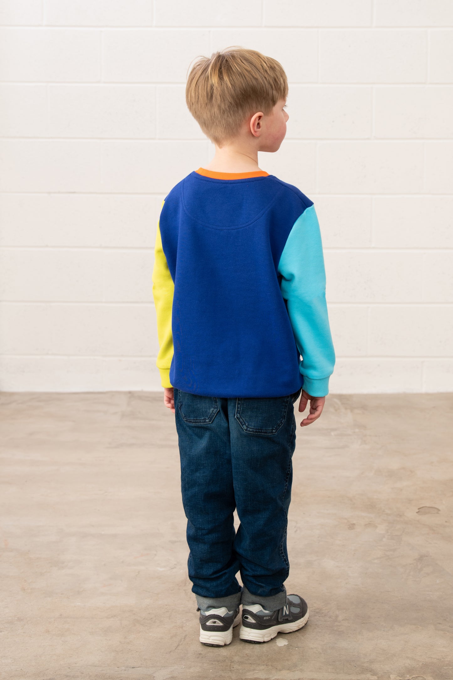 Lighthouse Kids Finn Jersey Sweatshirt - Blue / Navy / Lime