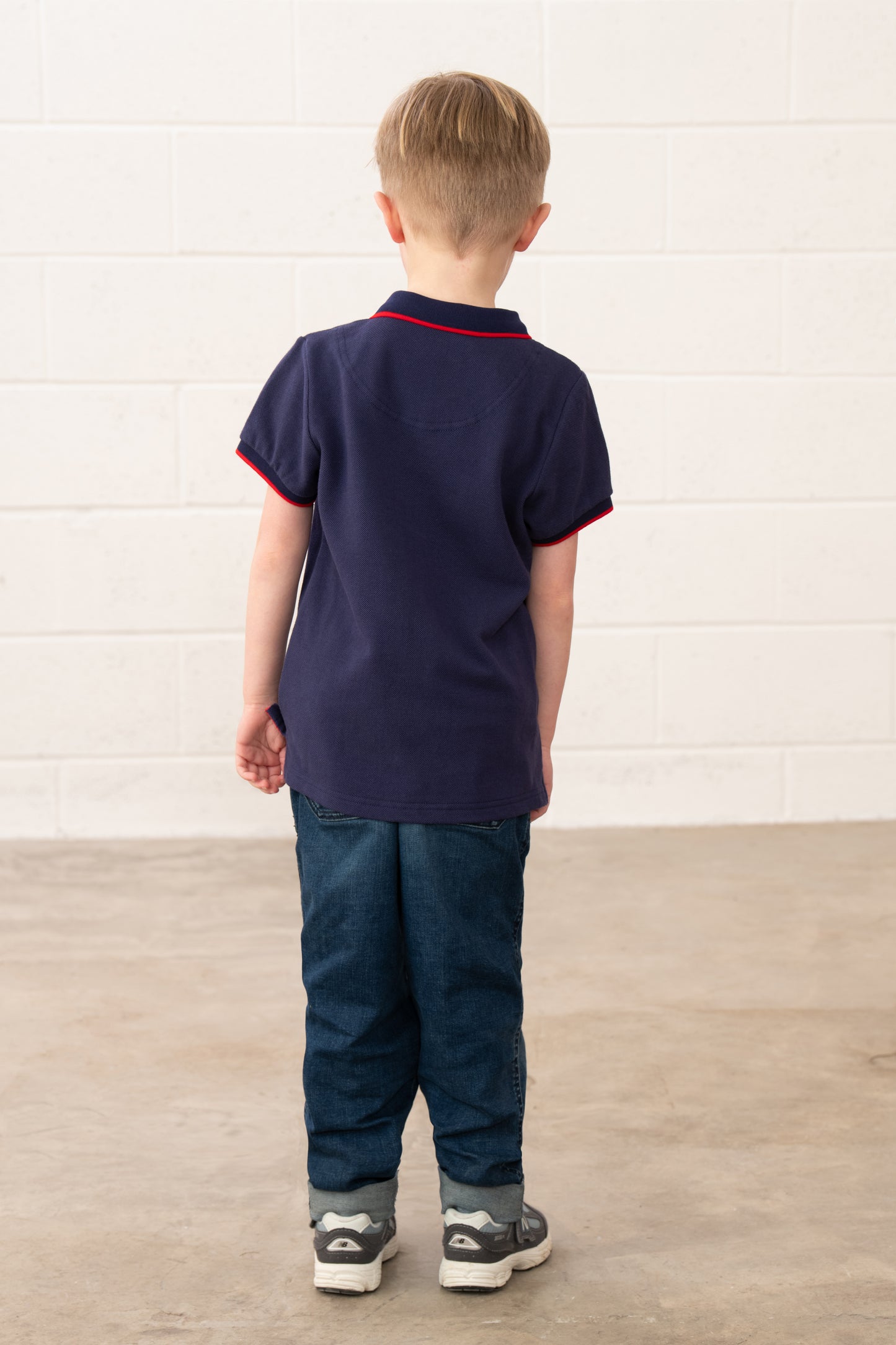 Lighthouse Kids Pier Navy Short Sleeve Pique Polo Shirt - Red Tractor