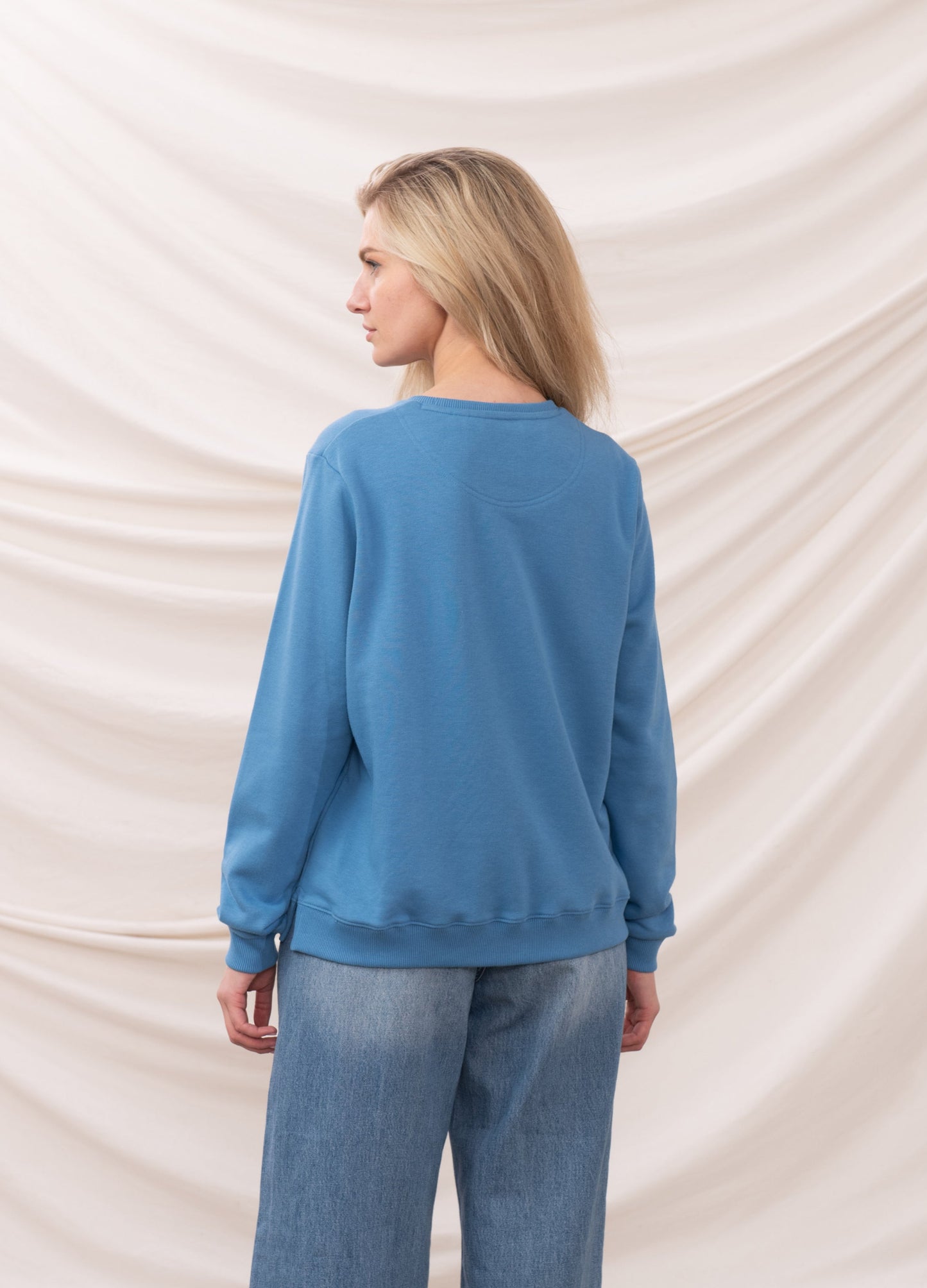 Lighthouse Womens Seaside Crew Neck Sweatshirt in Marine Blue