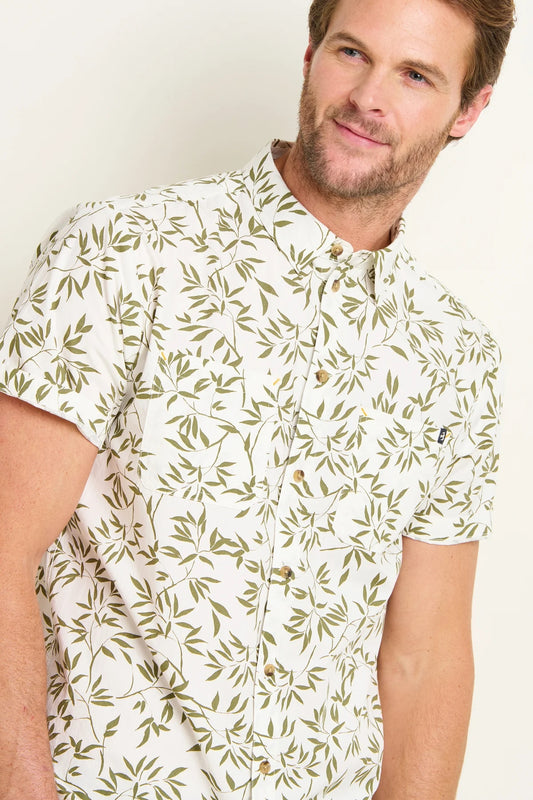 Brakeburn Mens Bamboo Leaf Shirt - Cream