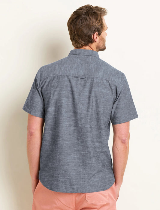 Brakeburn Mens Slub Short Sleeve Shirt - Blue