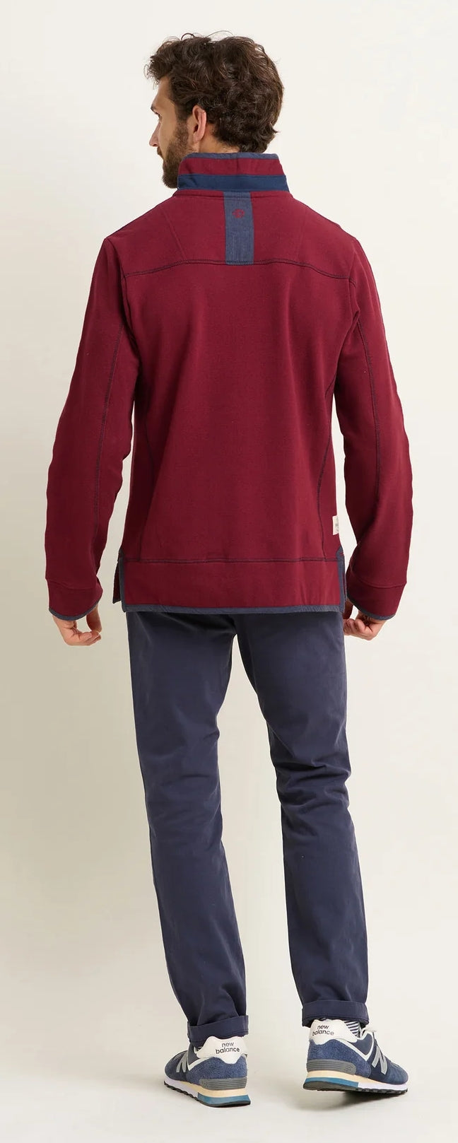 Brakeburn Mens Pique 1/4 Zip Sweatshirt - Burgundy Red