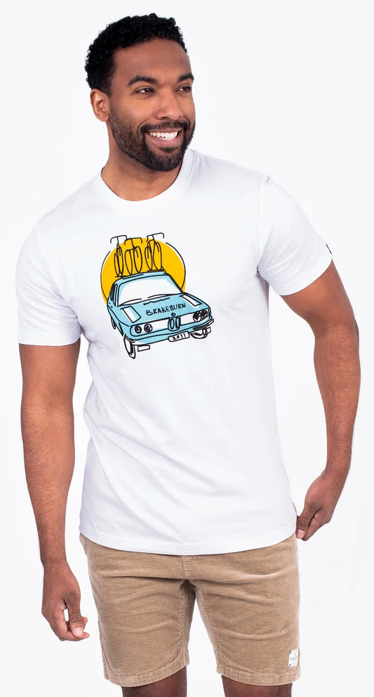 Brakeburn Mens Road Trip Tee - White