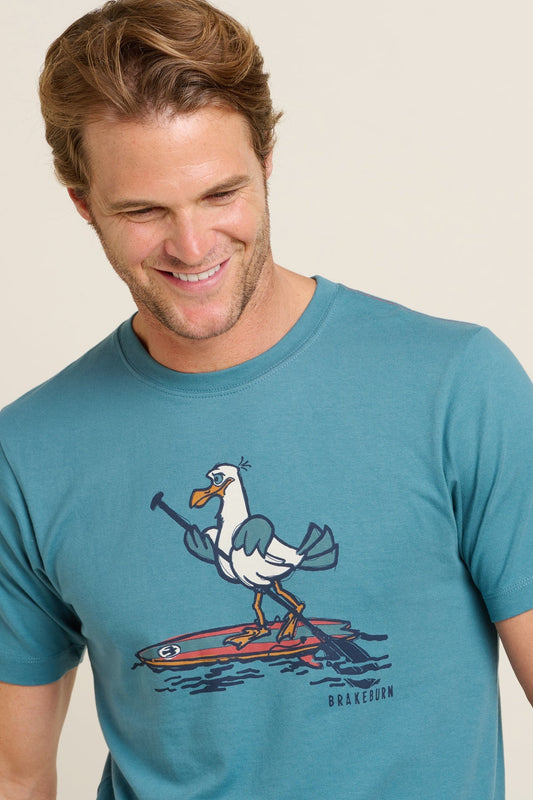 Brakeburn Mens Seagull Tee - Blue