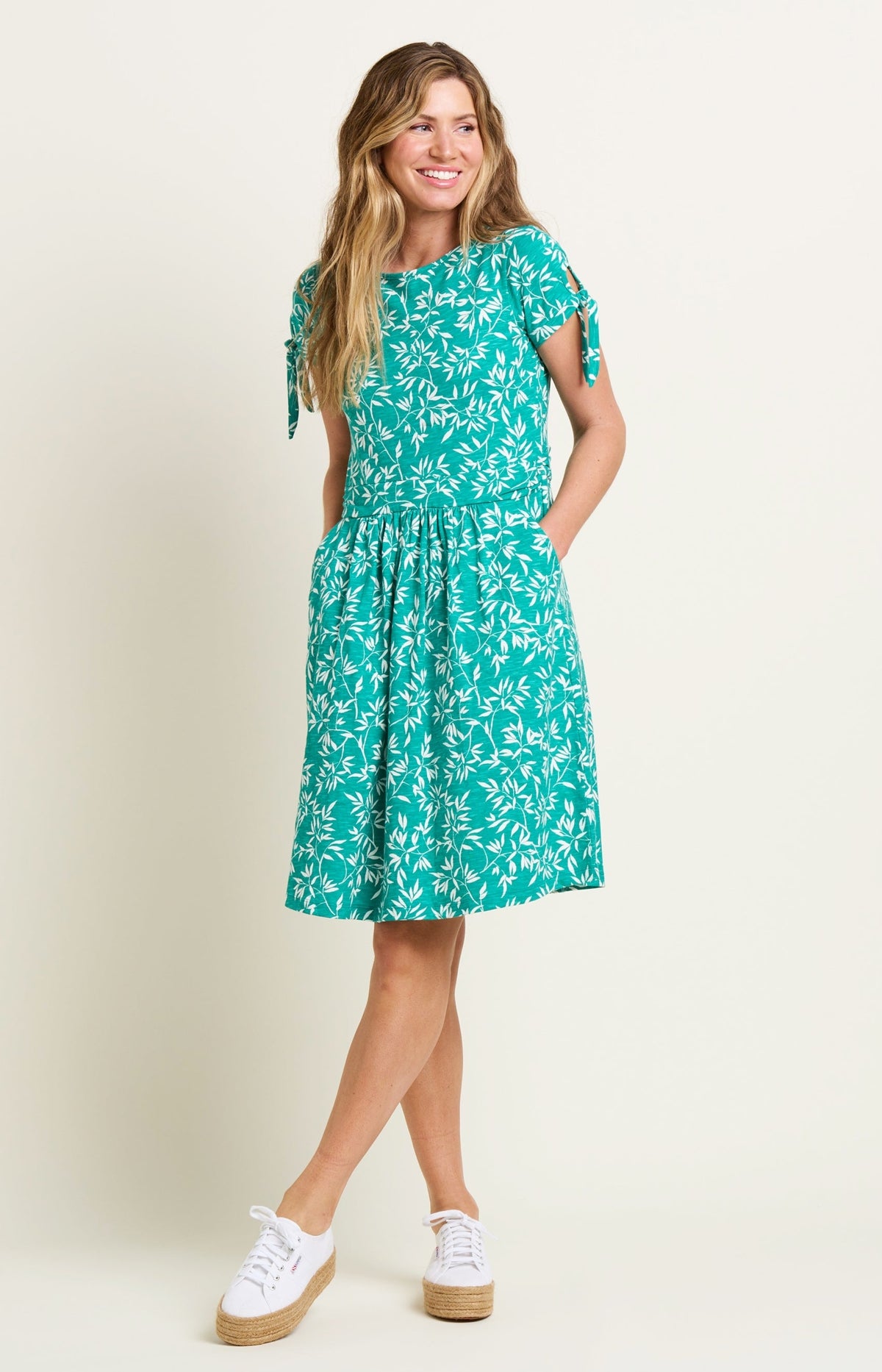 Brakeburn Womens Bamboo Leaves Dress - Green