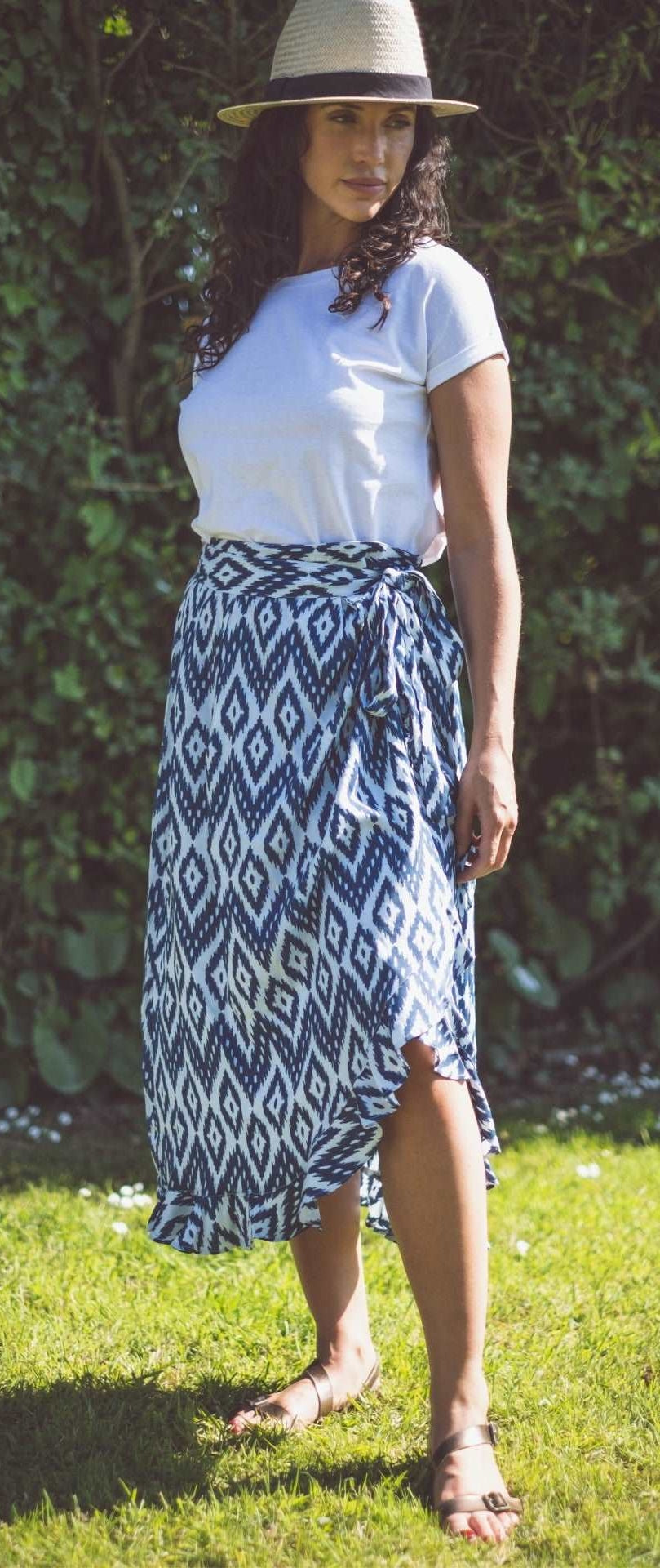 Buckley Womens Molly Wrap Skirt - Blue Aop