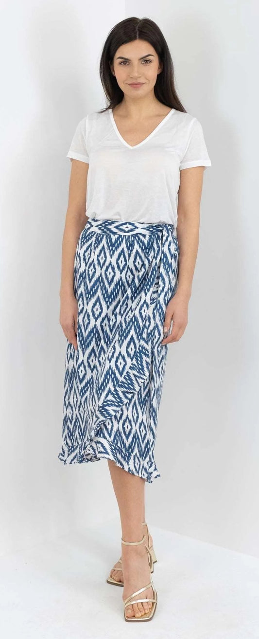Buckley Womens Molly Wrap Skirt - Blue Aop