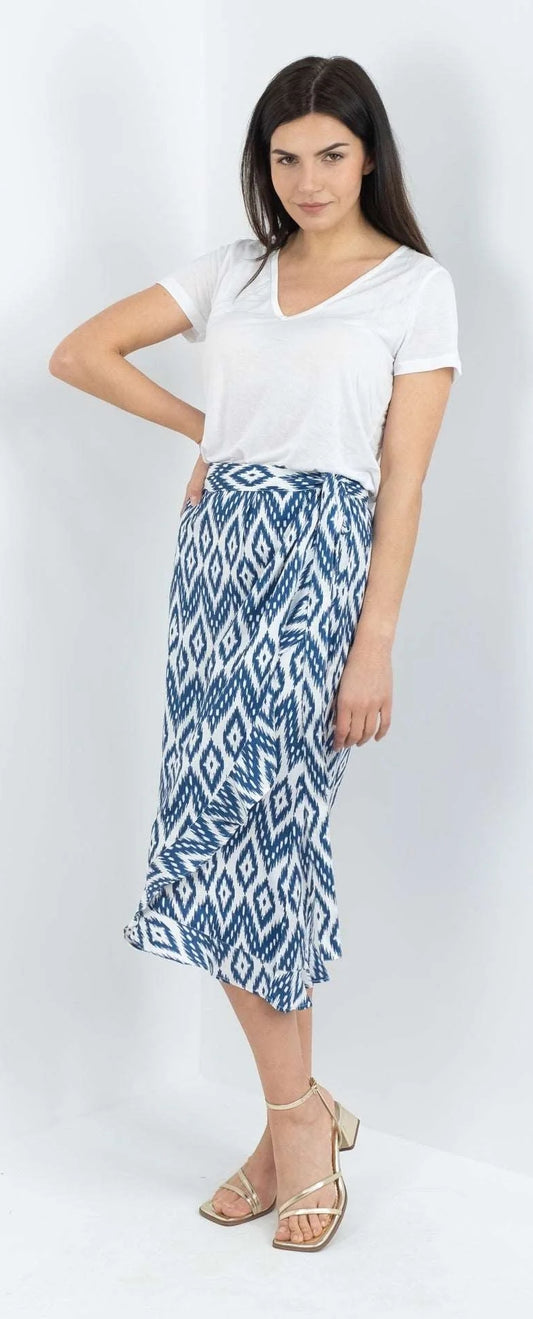 Buckley Womens Molly Wrap Skirt - Blue Aop