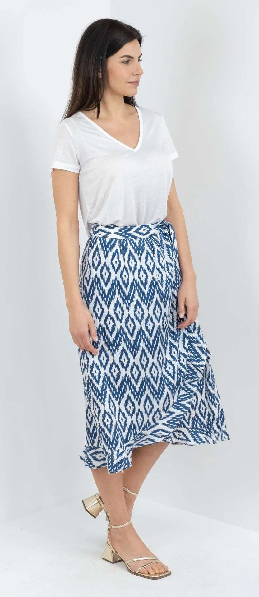 Buckley Womens Molly Wrap Skirt - Blue Aop
