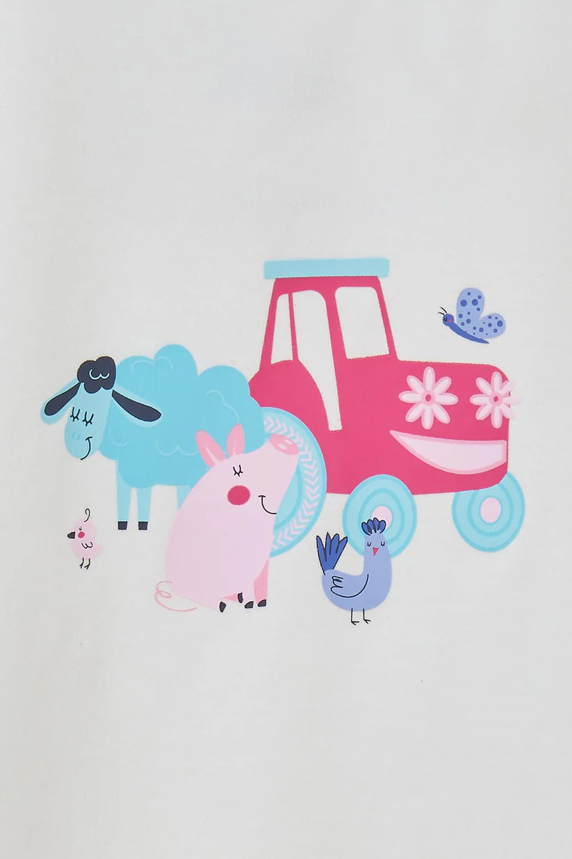 Lighthouse Kids Swing T-Shirt - Pink Tractor Friends