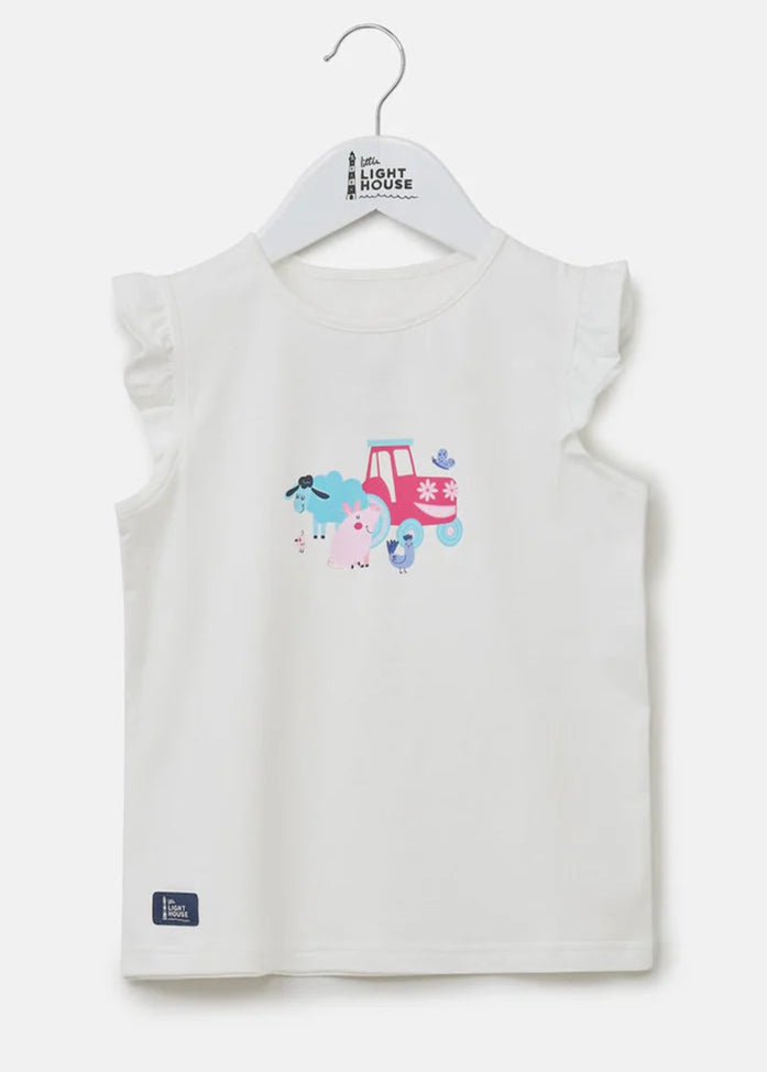 Lighthouse Kids Swing T-Shirt - Pink Tractor Friends
