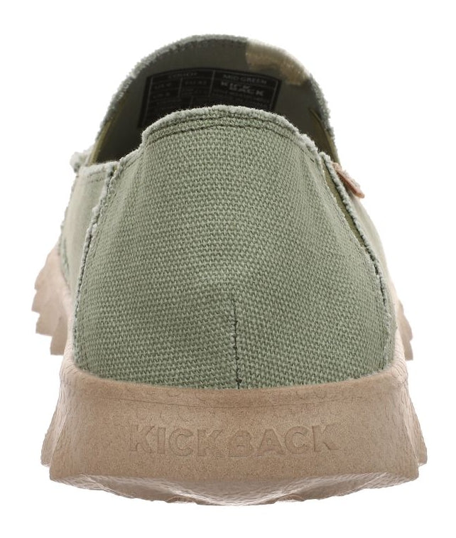 Kickback Mens Couch Slip On Canvas Shoes - Mid Green