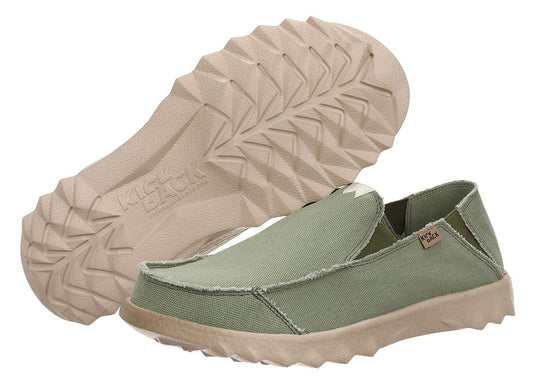 Kickback Mens Couch Slip On Canvas Shoes - Mid Green