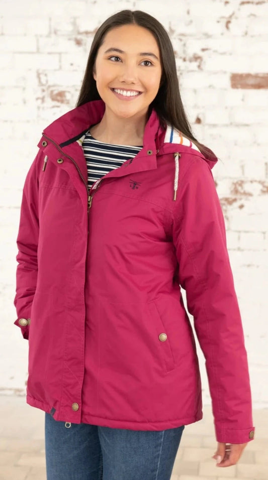Women's Lighthouse Eva padded waterproof jacket in Claret.
