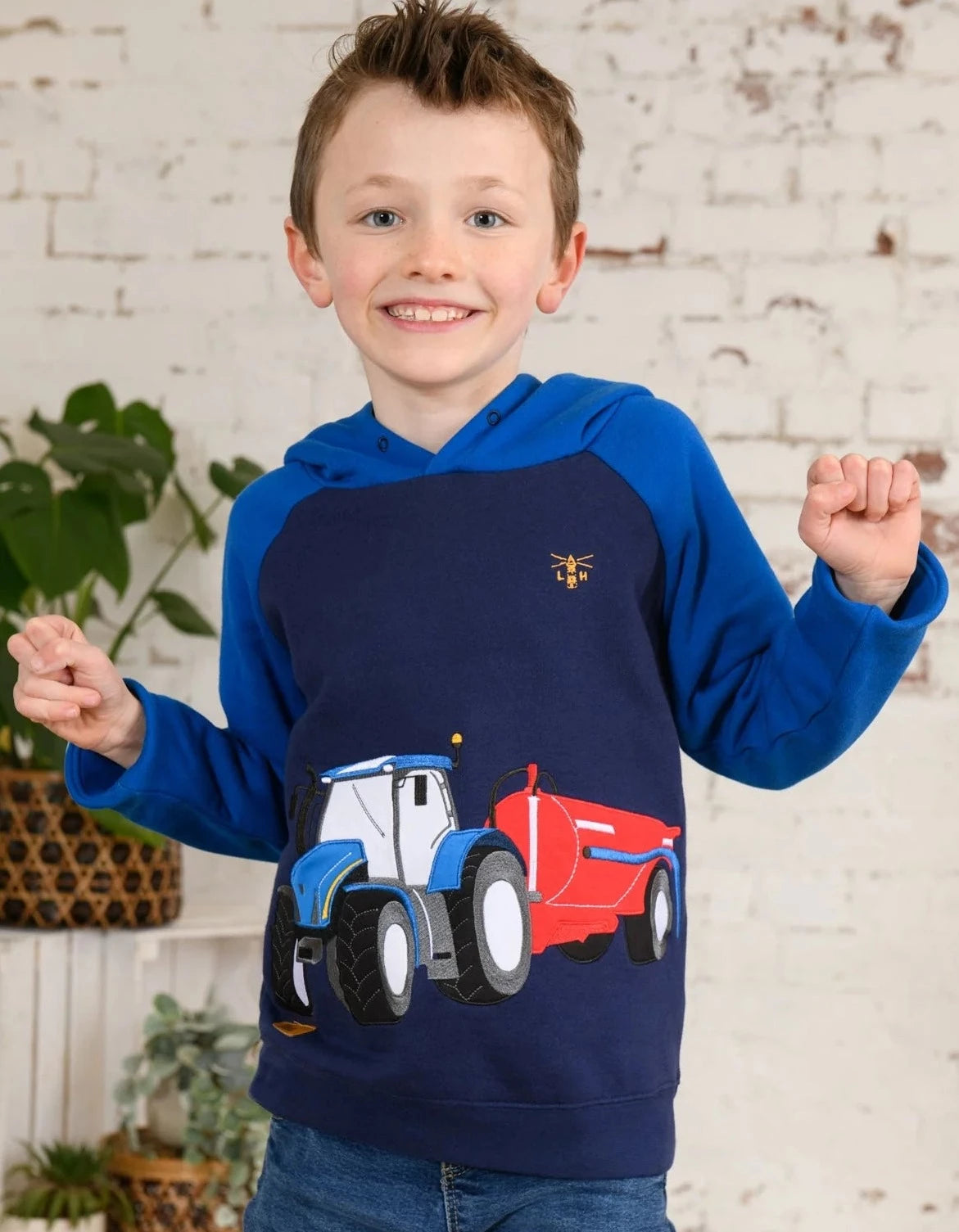 Lighthouse Kids 'Jack' Tractor/Slurry Tank Hoodie - Blue