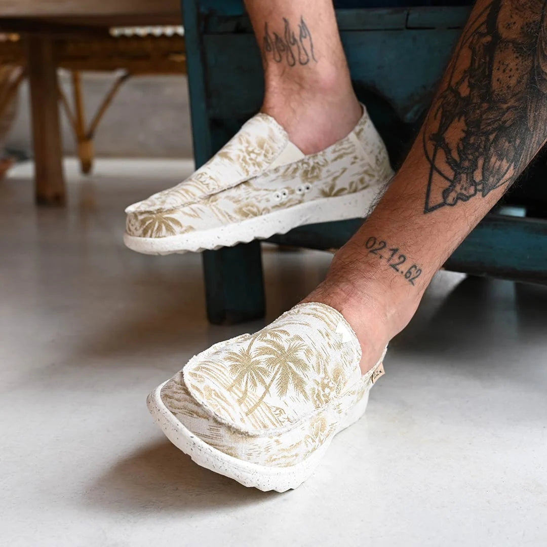 Kickback Mens Couch 2.0 Beach Print Canvas Shoes - Brown