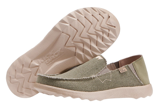 Men's Kickback Couch 2.0 Vibe Khaki lightweight slip on canvas shoes.