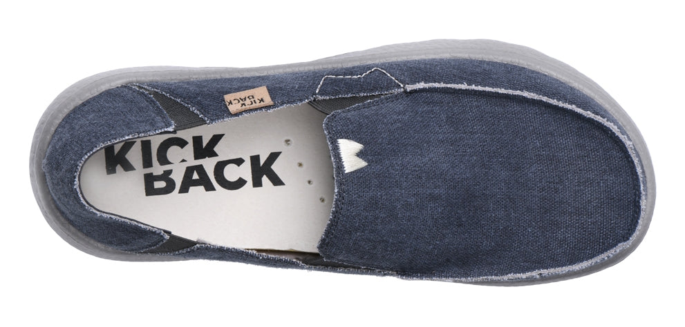 Kickback men's Couch 2.0 lightweight canvas shoes with cushioning insoles in Dark Navy.