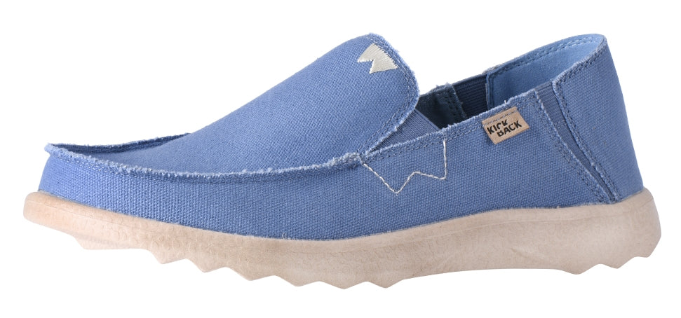 Men's cotton canvas Couch 2.0 shoes from Kickback in Mid Blue.