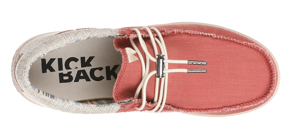 Elastic lace up ramie linen Haven men's shoes from Kickback in Rust.