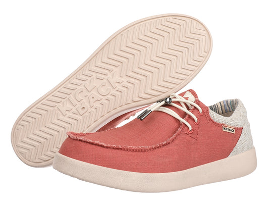 Men's Kickback Haven lightweight ramie linen shoes in Rust with elastic laces.