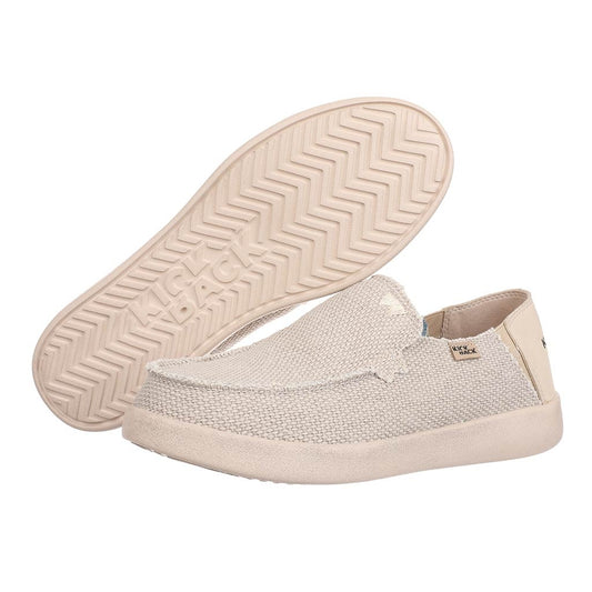 Kickback Mens Barbeach Slip On Woven Canvas Shoes - Off White