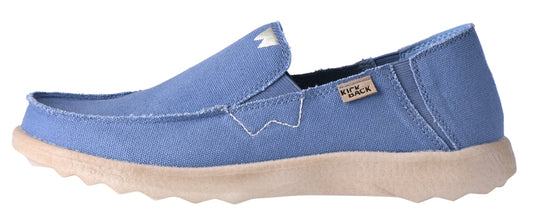 Kickback men's Couch 2.0 lightweight slip on canvas shoes in Mid Blue.