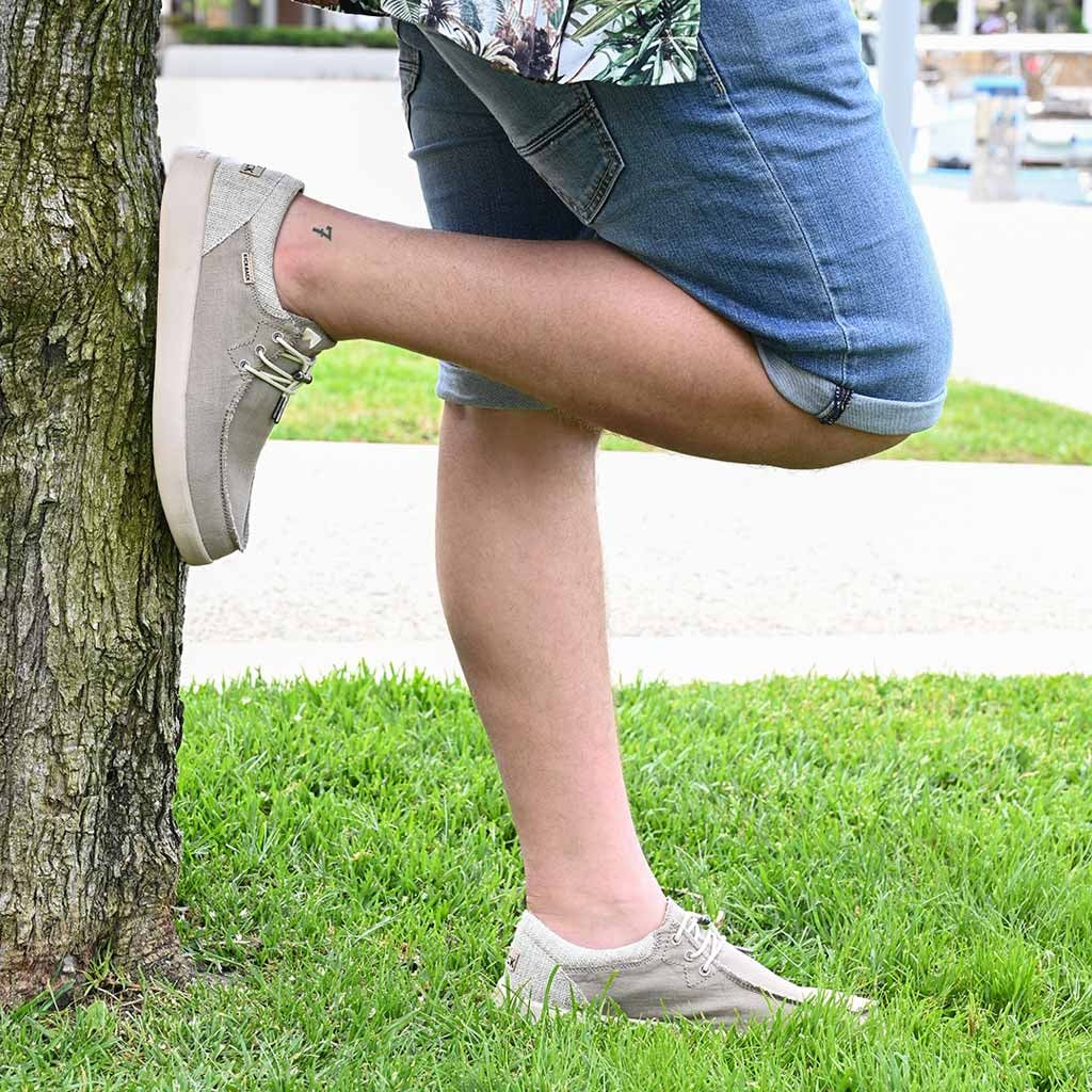 Kickback Mens Haven Ramie Linen Lace Up Shoes - Tan