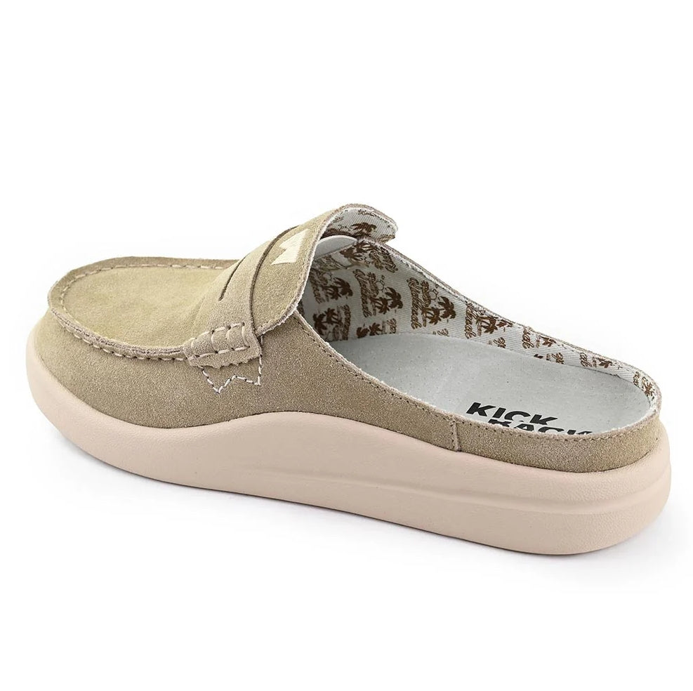 Kickback Womens Frenchy Suede Mule Shoes in Beige