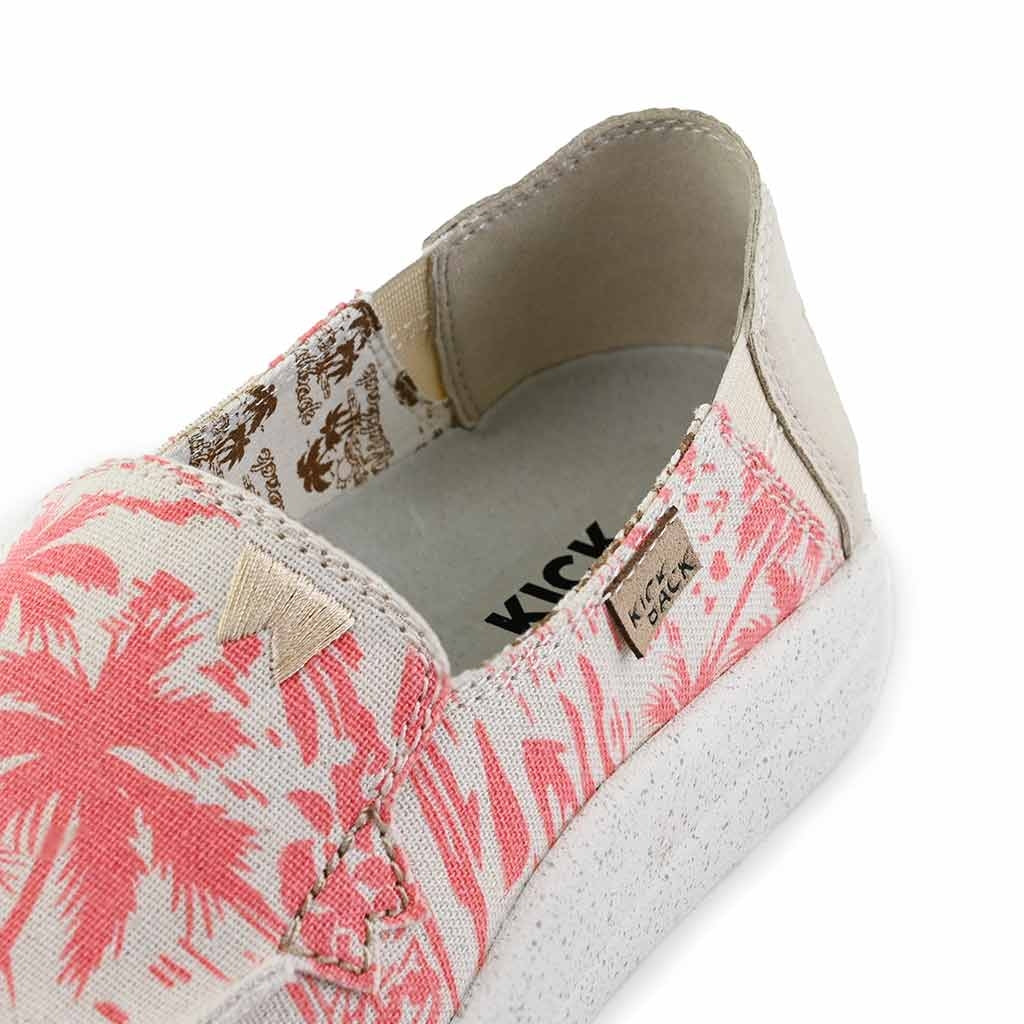 Kickback Womens Rizzo Linen Shoes - Pink Beach Print