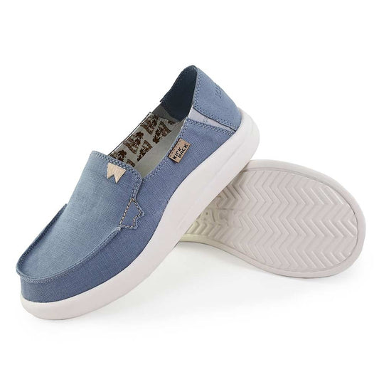 Kickback Womens Rizzo Linen Shoes - Blue