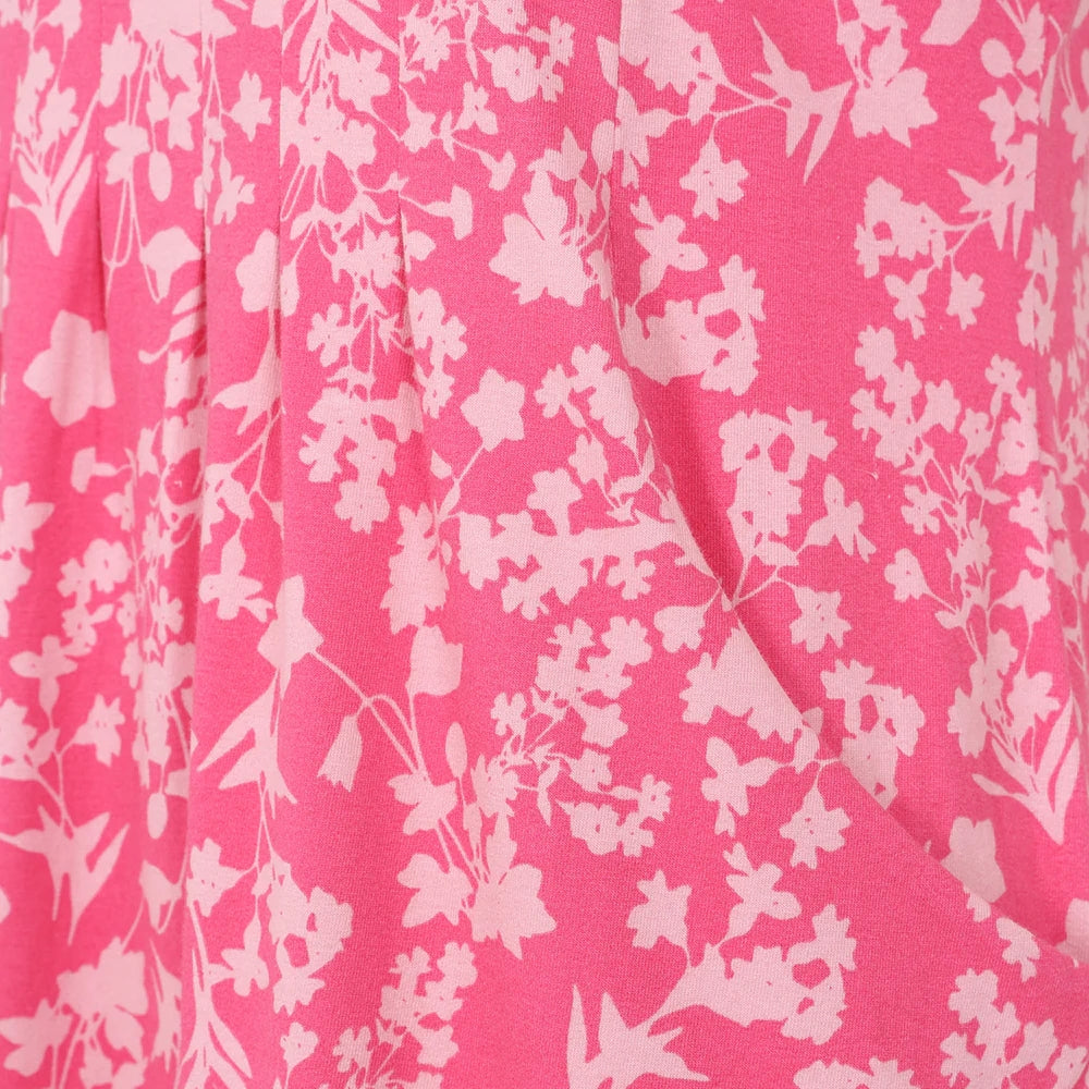 Lazy Jacks printed tunic in pink with floral design and pockets for a stylish casual look