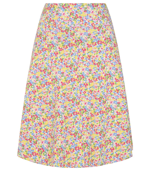 Lazy Jacks women's bright multi-coloured floral print jersey skirt.