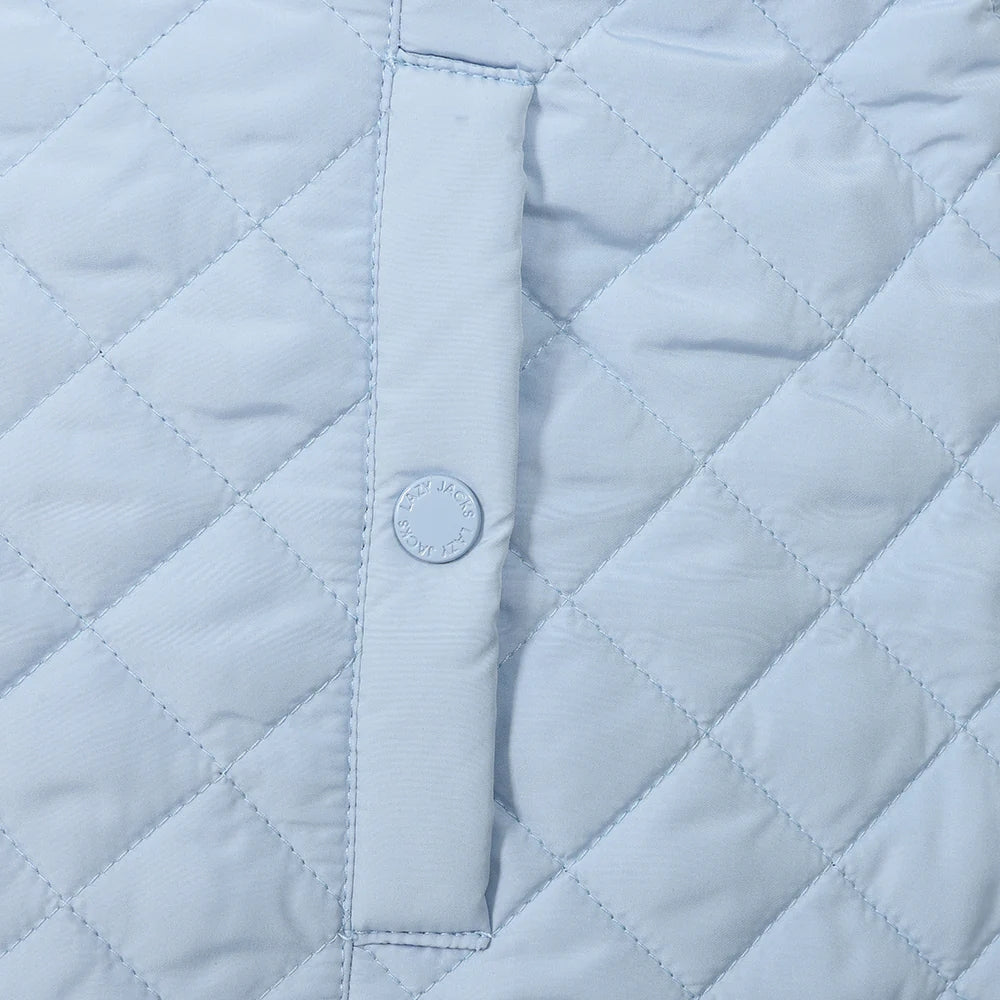 Lazy Jacks womens gilet in light blue with quilted design for casual layering