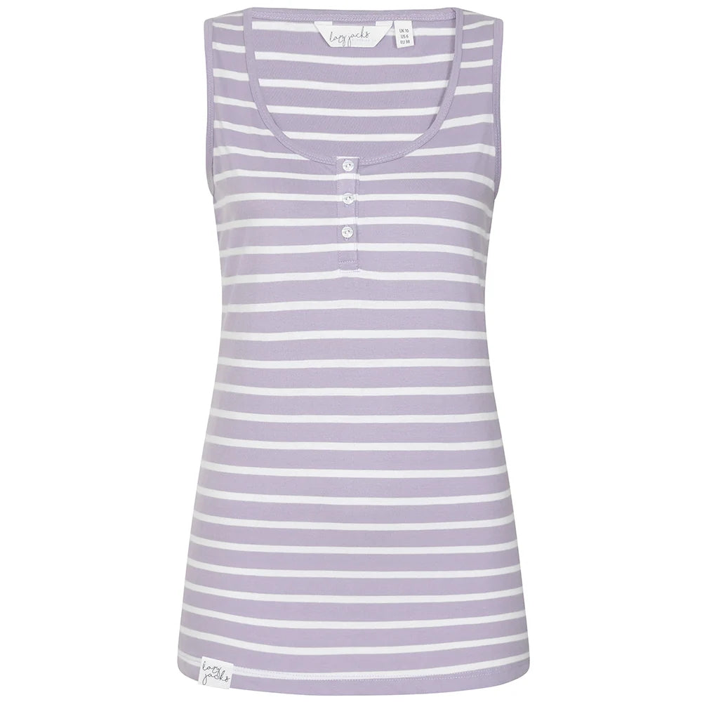 Lazy Jacks Womens LJ110 Stripe Vest Lilac