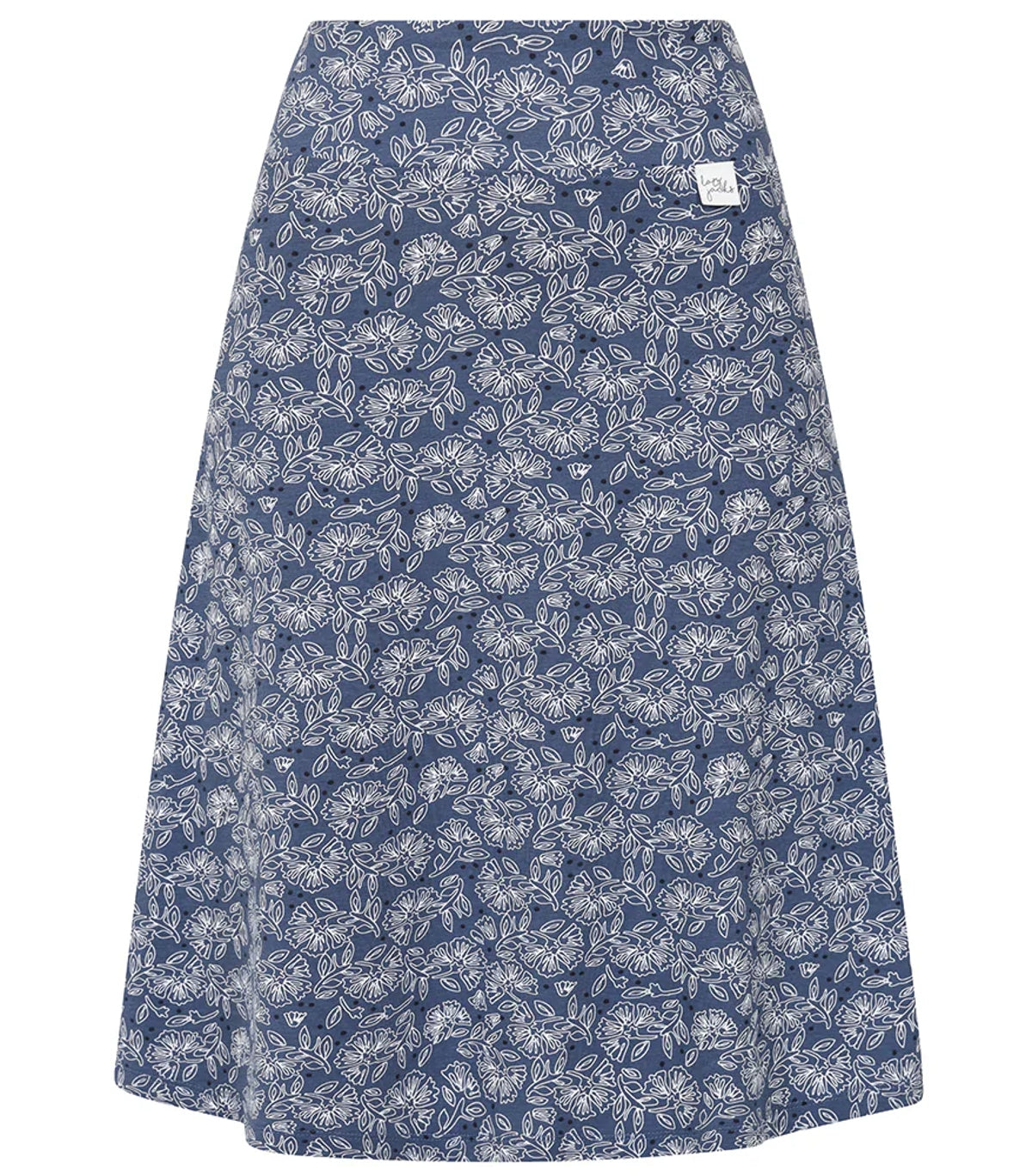 Lazy Jacks womens skirt in navy with floral pattern for casual summer styling
