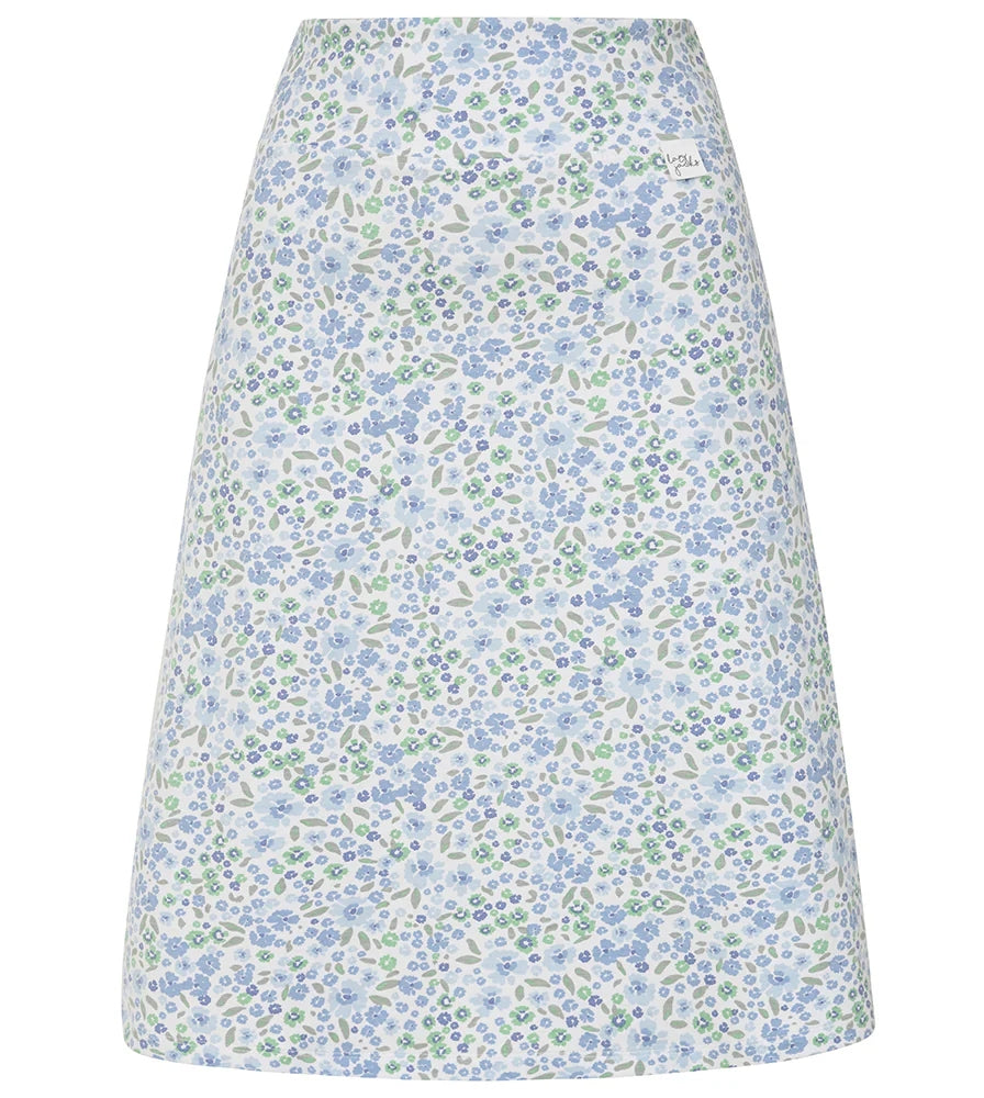 Lazy Jacks womens skirt in floral pattern with light blue and green colours for casual summer wear