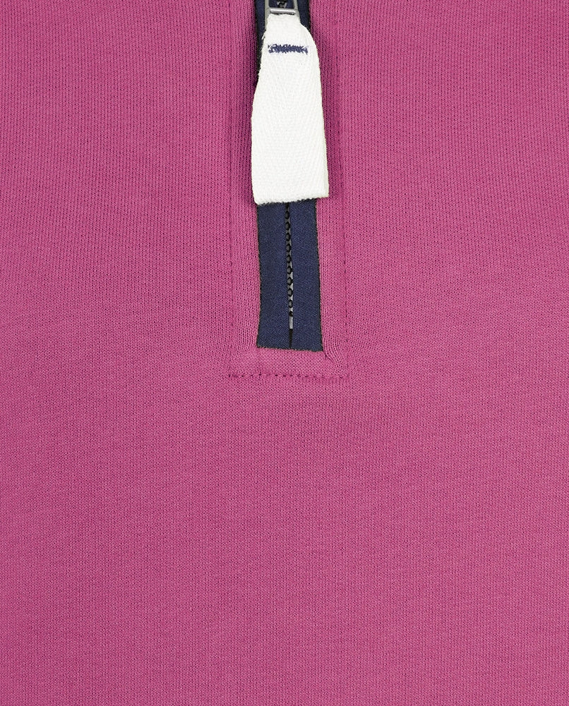Lazy Jacks womens sweatshirt in cherry with a half-zip neck detail for a stylish look