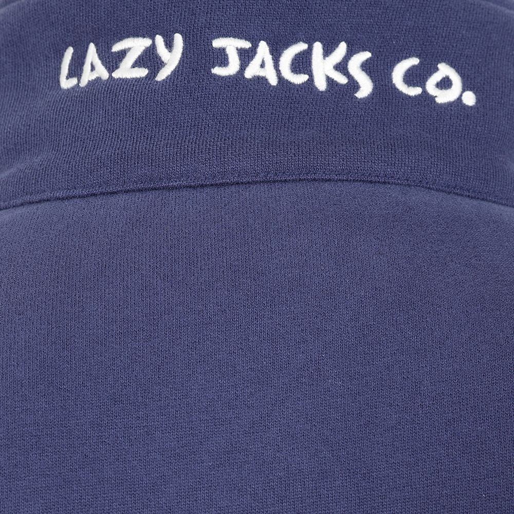 Lazy Jacks womens sweatshirt Twilight with embroidered logo on the collar in navy blue