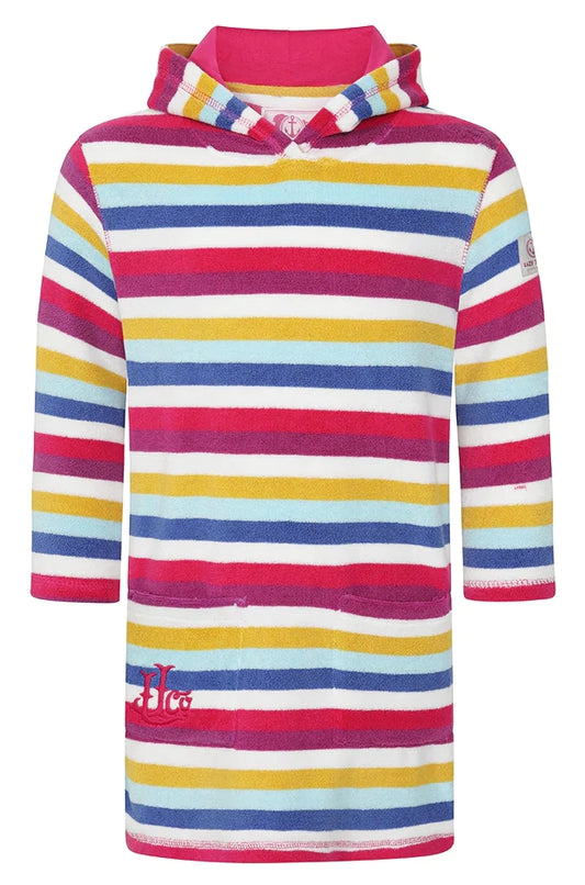 Lazy Jacks Kids 'LJ65C' Towelling Beach Robe - Multicolour Stripe