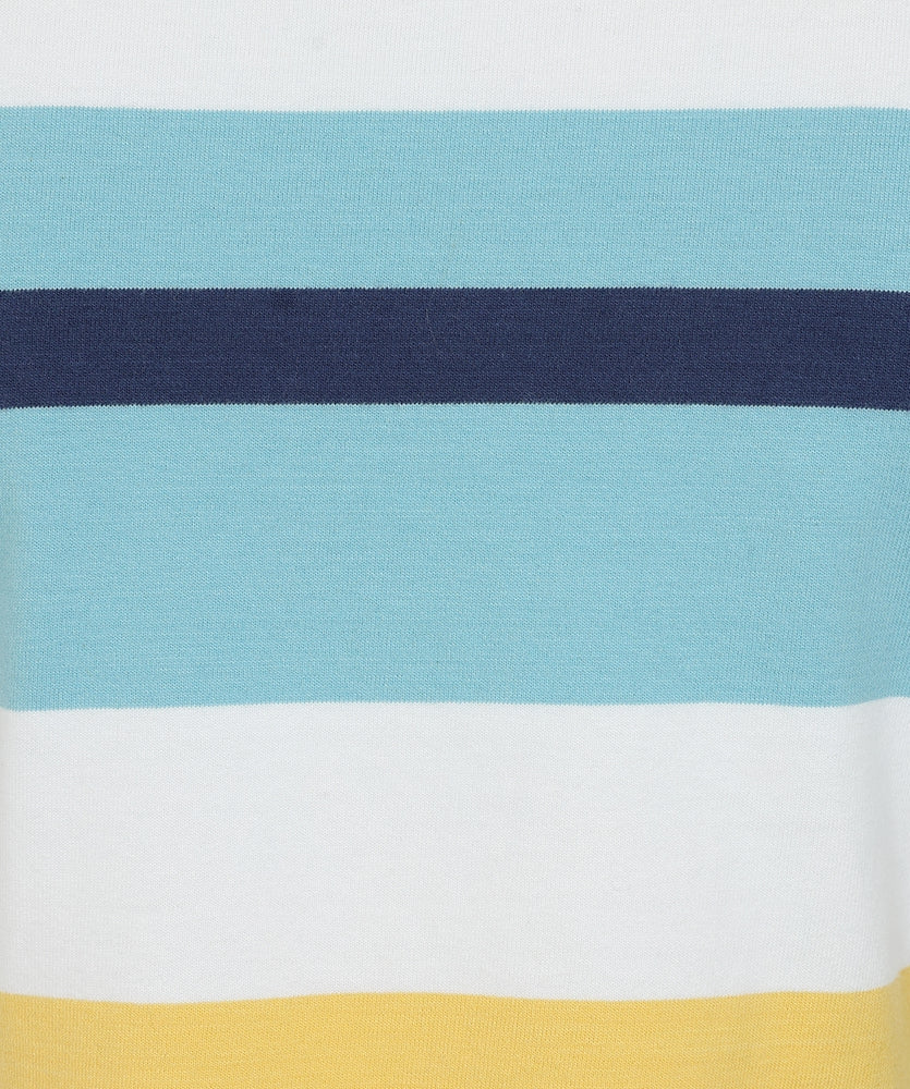 Lazy Jacks Womens LJ115 Stripe T-Shirt Dress - Greens