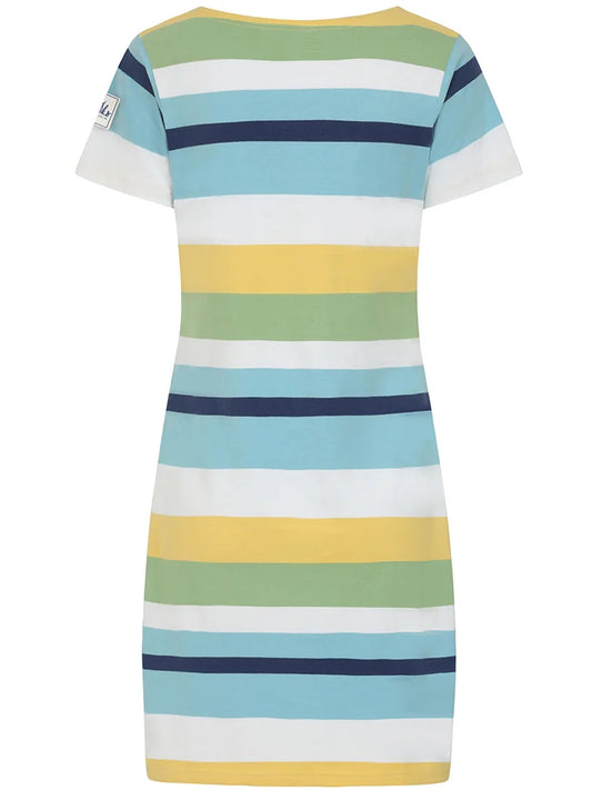 Lazy Jacks Womens LJ115 Stripe T-Shirt Dress - Greens