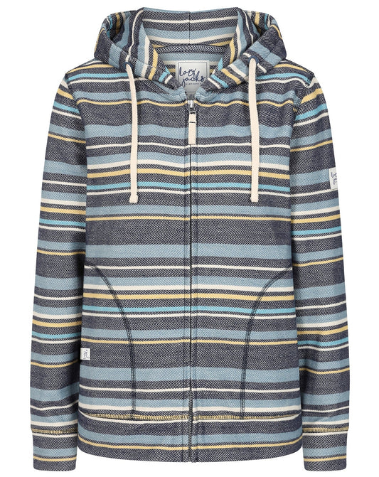 Lazy Jacks Womens LJ302 Textured Striped Hoodie - Twilight
