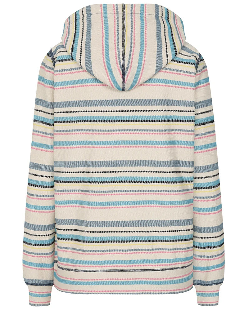 Lazy Jacks Womens LJ302 Textured Striped Hoodie - Chalk