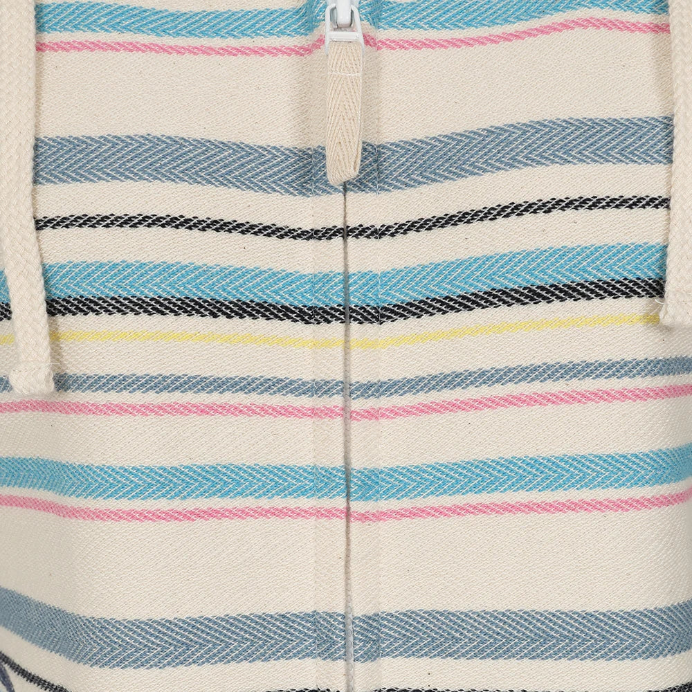 Lazy Jacks Womens LJ302 Textured Striped Hoodie - Chalk